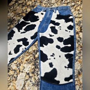 90's Faux Cowhide Jeans